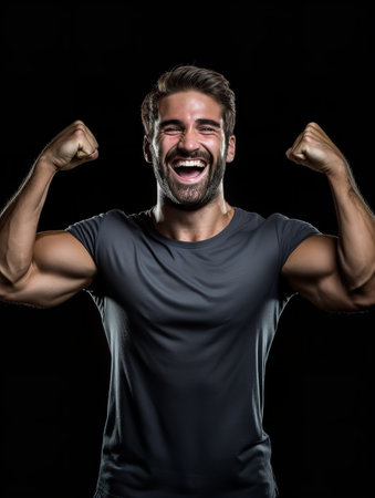 Dynamic Male Footballer in Action, AI Generatedの素材