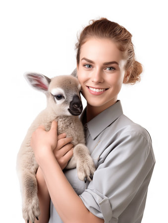 Caring Female Zookeeper, AI Generatedの素材