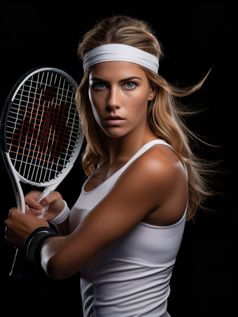 Champion Female Tennis Player, AI Generatedの素材