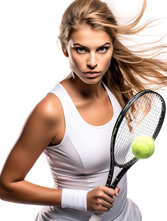 Champion Female Tennis Player, AI Generatedの素材