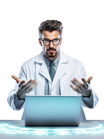 Focused Male Programmer Coding, AI Generatedの素材