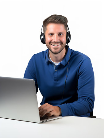 Focused Male Programmer Coding, AI Generatedの素材