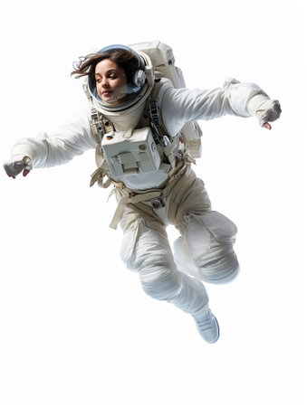 Pioneering Female Astronaut, AI Generatedの素材