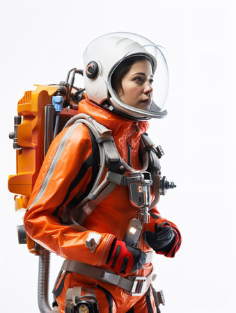 Pioneering Female Astronaut, AI Generatedの素材