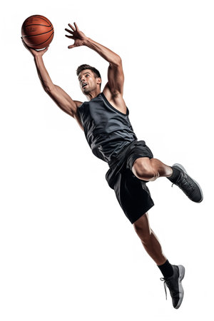 Dynamic Male Basketball Player in Action, AI Generatedの素材