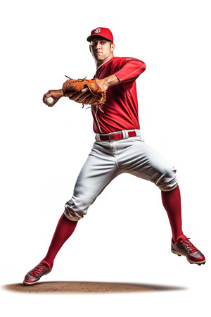 Expert Male Baseball Player Ready to Hit, AI Generatedの素材