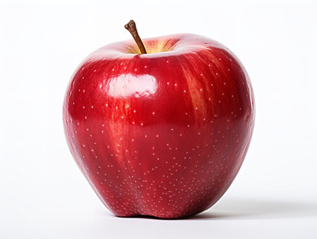 Ruby Red Apple Fresh Fruit Isolated on White Background AI Generatedの素材
