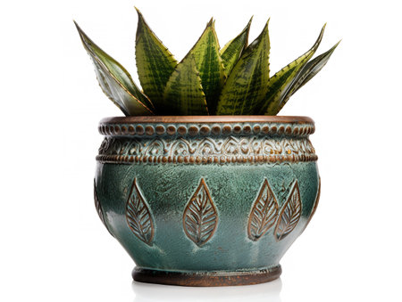 Ceramic Plant Pot Home Decor Isolated on White Background AI Generatedの素材