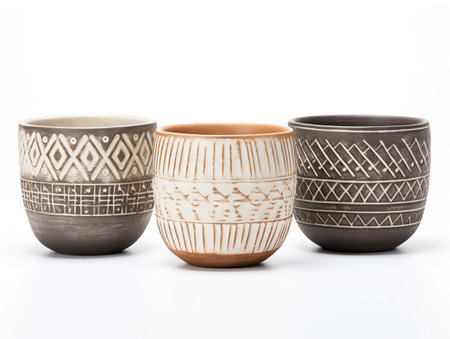 Ceramic Plant Pot Home Decor Isolated on White Background AI Generatedの素材