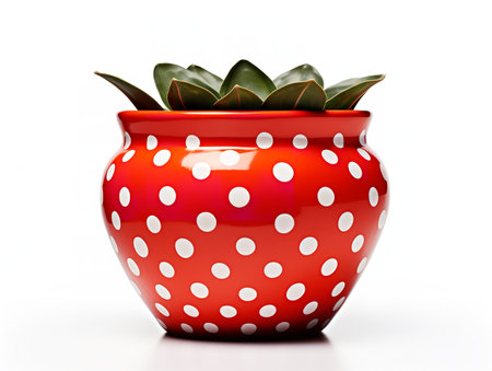 Ceramic Plant Pot Home Decor Isolated on White Background AI Generatedの素材