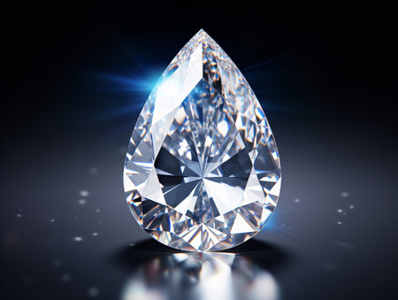 Glistening Diamond Precious Gem Isolated on White Background AI Generatedの素材