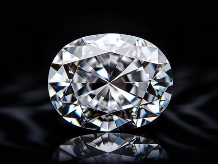 Glistening Diamond Precious Gem Isolated on White Background AI Generatedの素材