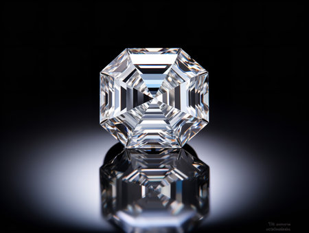 Glistening Diamond Precious Gem Isolated on White Background AI Generatedの素材