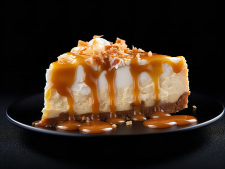 Gourmet Salted Caramel Sweet Treat Isolated on White Background AI Generatedの素材