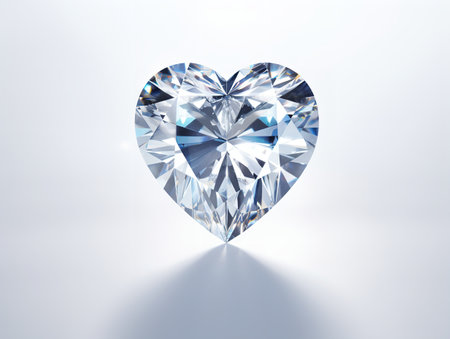 Glistening Diamond Precious Gem Isolated on White Background AI Generatedの素材