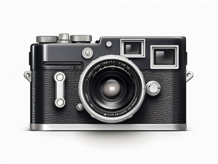 Retro Film Camera Photography Vintage Isolated on White Background AI Generatedの素材