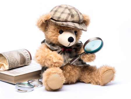 Plush Teddy Bear Soft Toy Isolated on White Background AI Generatedの素材