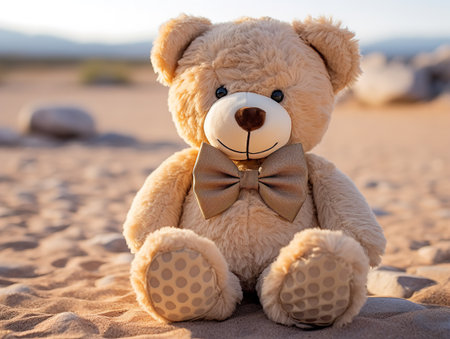 Plush Teddy Bear Soft Toy Isolated on White Background AI Generatedの素材