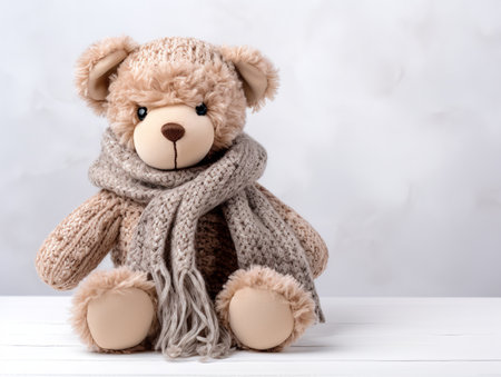 Plush Teddy Bear Soft Toy Isolated on White Background AI Generatedの素材