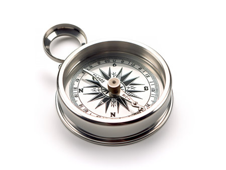 Vintage Compass Navigational Elegance Isolated on White Background AI Generatedの素材