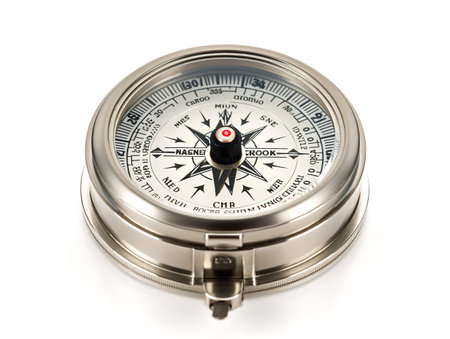 Vintage Compass Navigational Elegance Isolated on White Background AI Generatedの素材