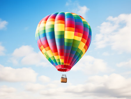 Balloon Lifting Off Aspiration and Freedom Isolated on White Background AI Generatedの素材