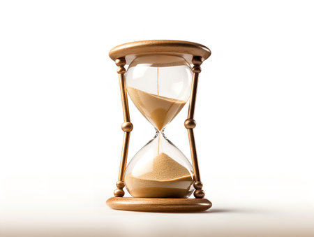 Hourglass Turning Over New Beginnings Isolated on White Background AI Generatedの素材