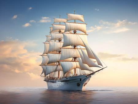 Ship in a Bottle Navigating Dreams Isolated on White Background AI Generatedの素材