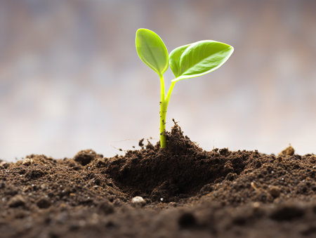 Sprouting Seedling Growth Potential Isolated on White Background AI Generatedの素材
