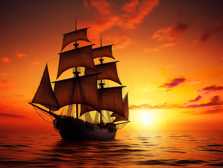 Ship in a Bottle Navigating Dreams Isolated on White Background AI Generatedの素材