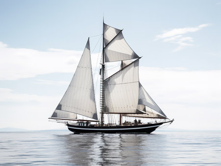 Ship in a Bottle Navigating Dreams Isolated on White Background AI Generatedの素材