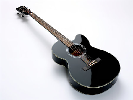 Acoustic Guitar Music Instrument Isolated on White Background AI Generatedの素材
