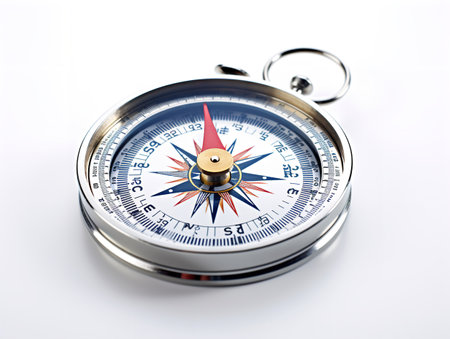 Compass Pointing North Direction and Purpose Isolated on White Background AI Generatedの素材