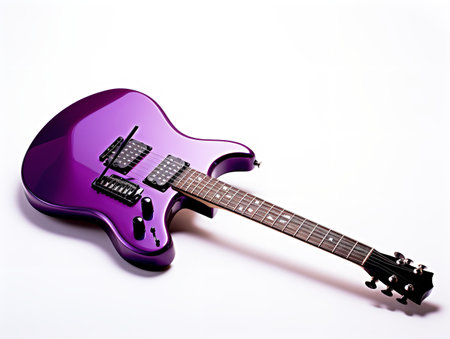 Electric Guitar Music Instrument Isolated on White Background AI Generatedの素材