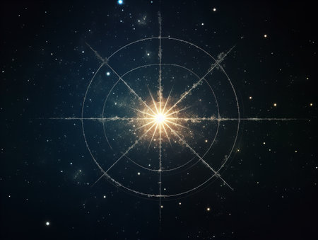 North Star Guiding Through Night Navigation and Hope Isolated on White Background AI Generatedの素材