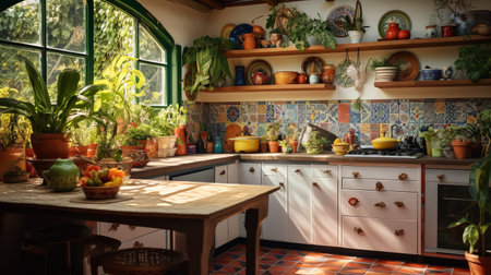 Global Bohemian Chic Kitchen - A Fusion of Cultures and Colorsの素材