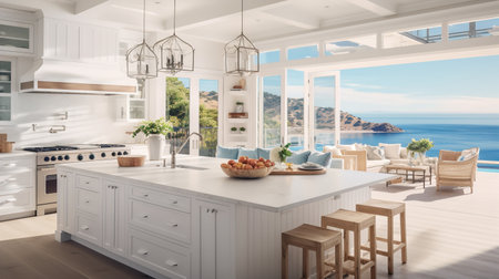 Breezy Coastal Kitchen with Stunning Sea Views - Beachfront Eleganceの素材