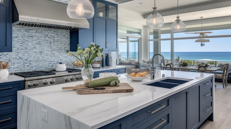 Breezy Coastal Kitchen with Stunning Sea Views - Beachfront Eleganceの素材