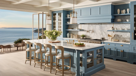 Breezy Coastal Kitchen with Stunning Sea Views - Beachfront Eleganceの素材