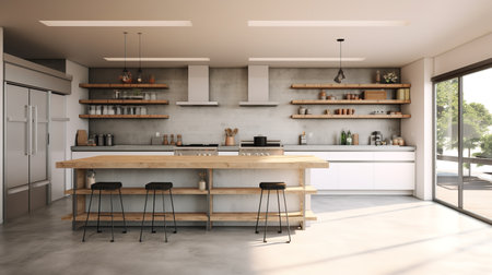 Modern Farmhouse Kitchen: A Blend of Rustic Charm and Industrial Edgesの素材