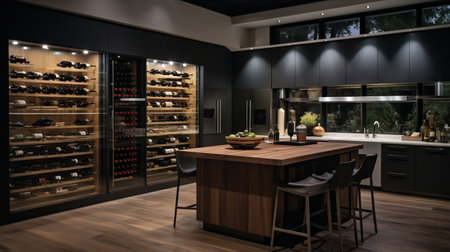 Wine Lover's Dream: Sophisticated Kitchen with Custom Wine Storageの素材
