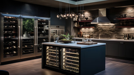 Wine Lover's Dream: Sophisticated Kitchen with Custom Wine Storageの素材