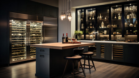 Wine Lover's Dream: Sophisticated Kitchen with Custom Wine Storageの素材