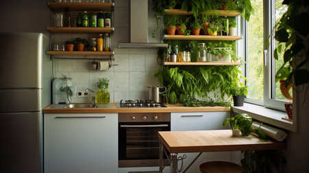 Compact Urban Kitchen: Space-Saving Solutions for Stylish Efficiencyの素材