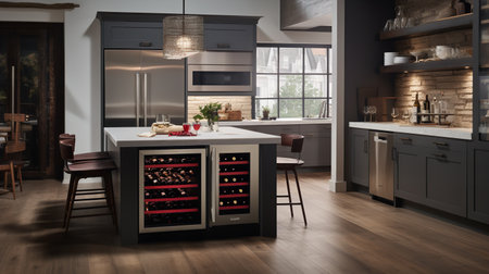 Wine Lover's Dream: Sophisticated Kitchen with Custom Wine Storageの素材