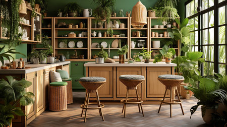 Lush Tropical Kitchen Oasis: Bringing the Outdoors Inの素材