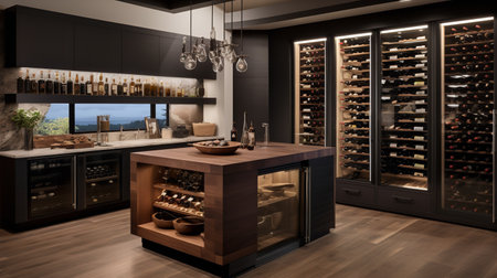 Wine Lover's Dream: Sophisticated Kitchen with Custom Wine Storageの素材