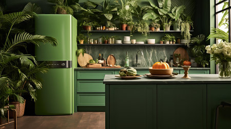 Lush Tropical Kitchen Oasis: Bringing the Outdoors Inの素材