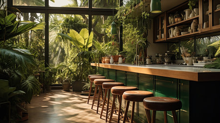 Lush Tropical Kitchen Oasis: Bringing the Outdoors Inの素材