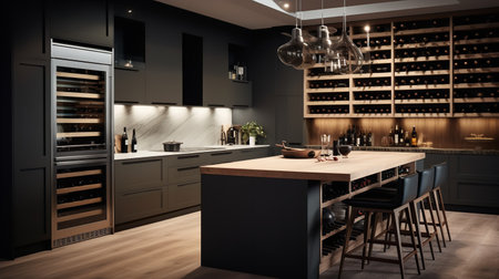 Wine Lover's Dream: Sophisticated Kitchen with Custom Wine Storageの素材